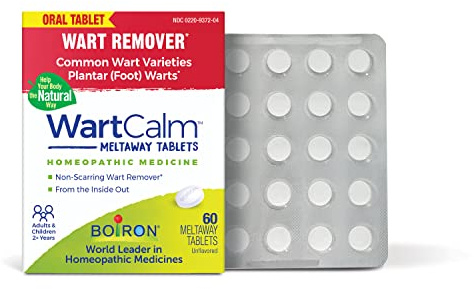 Boiron WartCalm for Painless Wart Removal on Hands, Knees, Plantar (Feet), and Other Bodily Warts for Adults & Children Ages 2+ - 60 Count