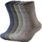 Reamphy Merino Herren Socken Wandersocken Thermosocken, 5 Paar Outdoor Warme Dicke Wollsocken Merinowolle Wintersocken 39-46