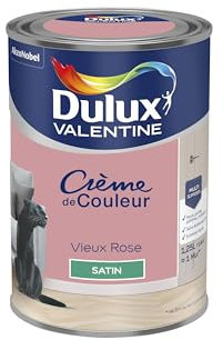 Dulux Valentine Crème de Couleur - Peinture multi-supports intérieure - Satin Vieux Rose 1,25 L