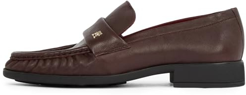 Tommy Hilfiger Damen Loafer Soft Nappa Pleated Toe Kleiner Absatz, Rot (Burgundy Velvet), 42
