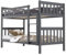 Blisswood Double Bunk Bed, 3ft Single Bed Frame with Ladder, Extra Strong & Durable, Wooden Kids bunk beds Twin Sleeper for Kids, Children, Adults, Double Bed Frame With Under Bed Storage (Dark Grey)