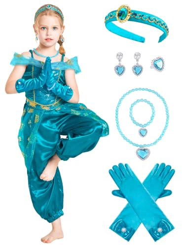 IKALI Prinsessan kostym för flickor saga cosplay klänning för flickor födelsedagsfest kostymer