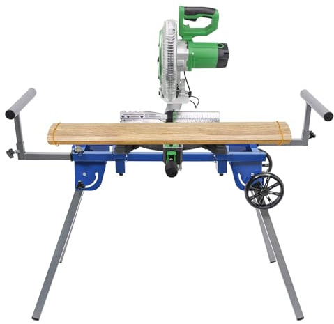 Susoso Kappsägen Untergestell, Kappsäge Arbeitstisch Klappbar Gehrungssägenständer mit Räder Max. Tragfähigkeit 150kg Verstellbares Design für 7-14 Zoll Kappsägen 200x37x87cm Blau