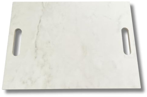 LITHOS MATERIE Tagliere da cucina marmo look in Gres, 40 x 30 cm, Bianco Matt con venature