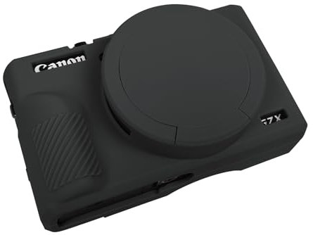 G7X III Camera Case, Easy Hood Silicone Camera Case with Button Marking for Canon G7 X Mark III DSLR Camera New Model G7X3 Protective Case Camera Cover, Black