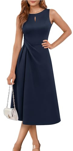 Aupuls Vestidos de invitada de boda de otoño para mujer, vestido de cóctel formal acampanado para vestidos y noche