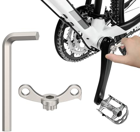 Pawfly Bicycle Crank Adjusting Cap Tool, Bike Crank Removal Tool for Hollowtech II, Crank Puller Bike Tool with Allen Key, Shimano Crank Removal Tool, Crank Arm Removal Tool with Built-in Hook