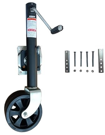 NYTFHMS Heavy Duty Marine Swivel Trailer Jack - Beach Wheel Trailer Jack,20Cm Double Wheel Trailer Wheels, 900Kg Capacity Trailer Jockey Wheel, 26Cm Lift, for Boat Car,B
