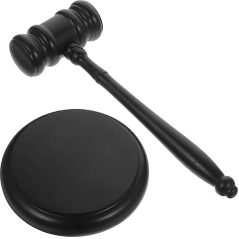 Uonlytech Mazo de Madera Maciza de Haya 42x90mm para Juez Base, Martillo Multifuncional para Subastas y Sala de Justicia, Mazo de Abogado Compacto y Portátil