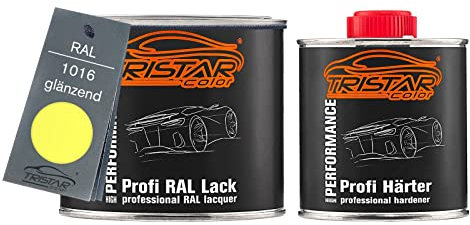 TRISTARcolor RAL 1016 Schwefelgelb 2K Autolack glänzend 0,75 Liter / 750 ml Dose inkl. Härter