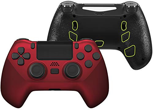 eXtremeRate Decade-Turnier-Controller(DTC) Remap Kit für ps4 Controller JDM-040/050/055, Remap Board&Re-Design Faceplate/Backplate&4 Rückpaddles&Trigger Stops Kit (Rot)-KEIN Controller