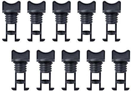 Boots Ablassschraube, Asudaro 10-teilig Kajak Scucker Plugs Bungs Stopper Ablassschraube Kunststoff Rumpf Ablassschraube Kit Kajak Kanu Boot Abfluss Löcher Stecker Ersatz Zubehör für 19mm,Schwarz