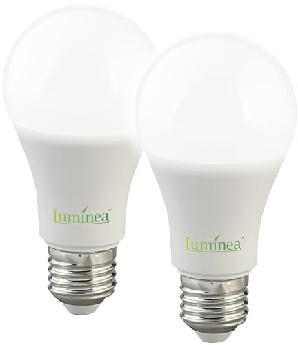 Luminea LED mit Bewegungsmelder: 2er-Set LED-Lampen mit Radar-Sensor, E27, 12 Watt, 1.150 lm, F, 6500 K (LED Birne Bewegungsmelder, Leuchtmittel E27 Radar, Wonzimmerleuchten)