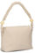 Zwei Damen Handtasche Perla PE60 im Boho-Look 3 Liter Perlen-Verzierung geflochtener Makramee-Tragegurt + langer Schultergurt - 3-in-1 Handtasche, Umhängetasche & Crossbody Bag (sand)