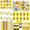 BOIKOKY 122 Stück Bienen Partygeschenke, Klassenzimmerdekorationen mit Bienenmotiv, mit Armbändern, Schlüsselanhängern, Honigaufklebern und Organzabeuteln 10