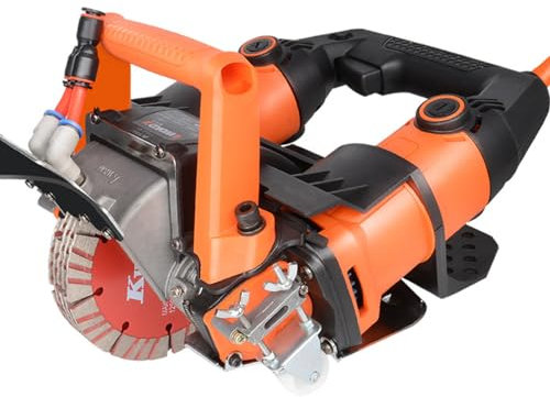 URJWAN Scanalatore Elettrico per Muri, Scanalatrice per Muri da 5200 W, Tagliatrice per Muri in Cemento, 10500 Giri/Min, Regolazione della profondità di Scanalatura 0-45 Mm, Design Appendibile