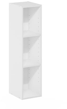 Furinno Fulda De 3 Niveles con Estante De Almacenamiento De 20 Cm De Ancho, 24,5 X 20,9 X 80 Cm, para Sala De Estar, Dormitorio Y Oficina En Casa, Color Blanco