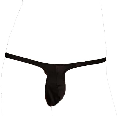 Faringoto Netz-Tanga für Herren, Herren G-String Mikro-Tanga, String-Bikini-Slips, Schwarz, Small