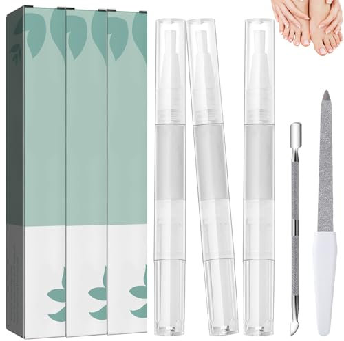 Nail Care Pen 3 Stück Nail Care Stift mit Teebaumöl, Aloe Vera & Vitamin E Nail Care Pen Für Gepflegte Fingernägel & Fußnägel mit Nagelfeile