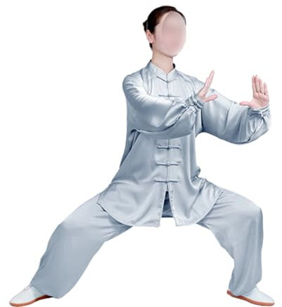 FGDIUCVN Hochwertiges Unisex-Tai-Chi-Uniform-Set Frühlings- und Herbstkleidung Hochwertige Verarbeitung Atmungsaktiv Weich Rot, Grau Kung-Fu-Kostüme Kampfsportanzug