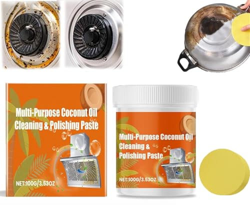 Multi-Purpose Coconut Oil Cleaning & Polishing Paste,Stainless Steel Coconut Oil Cleaning Paste,Powerful All Purpose Cleaner,Kitchen Cleaning Paste,Rust Removal,Surface Safe (1)
