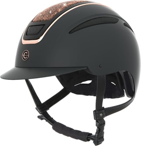 Covalliero Reithelm Elite, Damen Reithelm, Optimale Belüftung, Kunstlederriemen, Herausnehmbares Innenfutter, ABS Hartschale, roségold, L/59-61cm