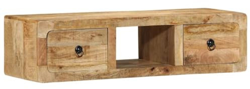 LLEZKBR Gabinetes y estantes de almacenamiento de medios de almacenamiento, mueble de TV montado en la pared, 100 x 32 x 25 cm, madera maciza, mango rugoso