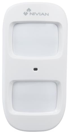 Nivian-Detector de Movimiento inalámbrico Compatible con Alarma Nivian-Apto para Interior–Inmune a Mascotas hasta 20Kg–Amplia Cobertura-Tamper Anti-sabotaje-Fácil instalación sin Necesidad de Cables