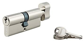 Cilindro europeo per serratura a pomolo SA 30Bx40mm, anti estrazione, nichel, 3 chiavi - THIRARD