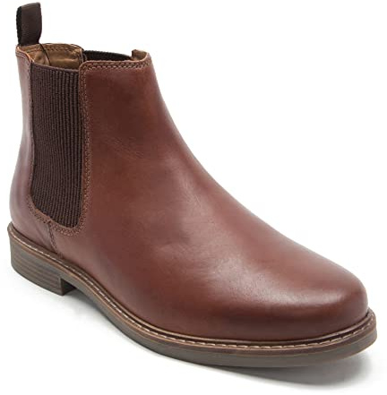 Thomas Crick Men's 'Bamford' Formal Chelsea Boots, Classic, Comfortable and Stylish Boots for Any Occasion, Made with Leather For an Effortless and Chic Look (Black/Wood)