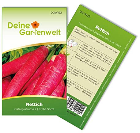 Rettich Ostergruß rosa 2 Samen - Raphanus sativus - Rettichsamen - Gemüsesamen - Saatgut für 150 Pflanzen