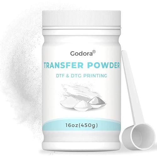 Godora White Digital Transfer Hot Melt Adhesive, PreTreat Transfer for Black or Dark Colored Garments, Hot Melt Adhesive for All and DTG Printers, 450g - 16oz