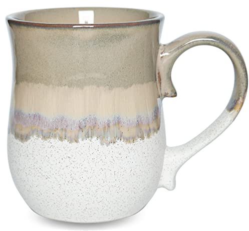 Bosmarlin Large Ceramic Coffee Mug, 20 Oz, Big Tea Cup for Office and Home, Dishwasher and Microwave Safe(20 Oz, Brown Grey)