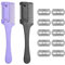 RUCUDIM Cuchillo para pelo, 2 piezas con 10 cuchillas de repuesto, acero inoxidable, diseño dual-sided, para todos los tipos de cabello, unisex-adultos, todas las edades