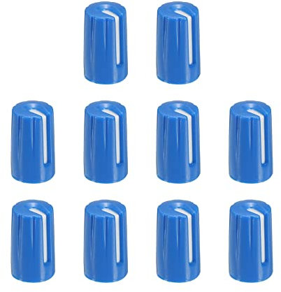 QUARKZMAN Potentiometer Drehknopf ABS Gitarre Knopf für E-Gitarren Verstärker Stereoanlagen Bass 6mm D Typ Welle 180° Blau 10Stk