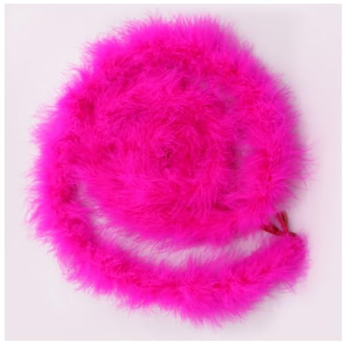Wisafory Fjäderboa 2 m fluffig fjäderkrans fjäderhalsduk fjäderboa för pyssel sy fjäder Boa kostym tillbehör för bröllop karneval temafest jul fest dekoration rosenröd
