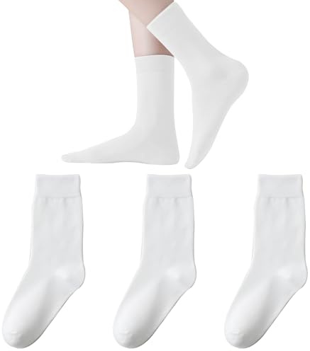 Marchare Chaussettes fines sans couture en bambou pour femme, Blanc_3 paires, 6-10