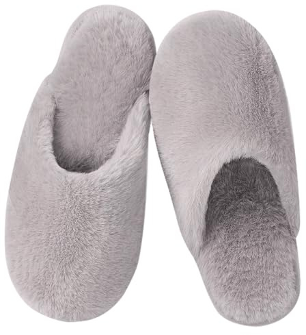 Coswind Tofflor Kvinnor Män Ladies Fluffy med minnesskum Söt Vinterhus Mysigt Slip-On Shaggy Mjuk Fuzzy Plush Utomhus Inomhus Unisex