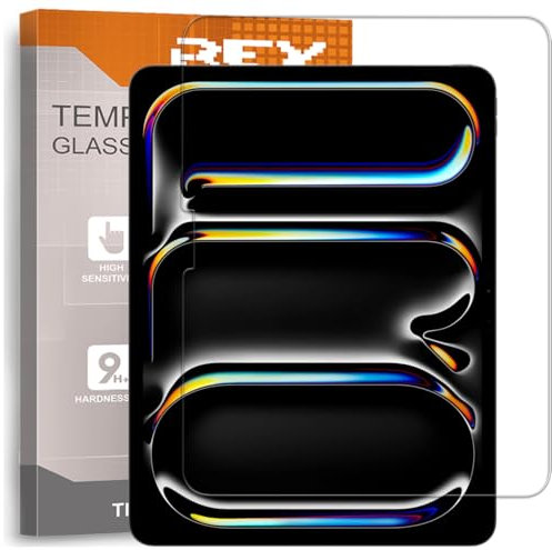 REY 2X Protector de Pantalla para IPAD PRO 13 (M4) 2024 - AIR 13 (M2) 2024 - AIR 13 (M3) 2025, Cristal Vidrio Templado Premium, Tablet