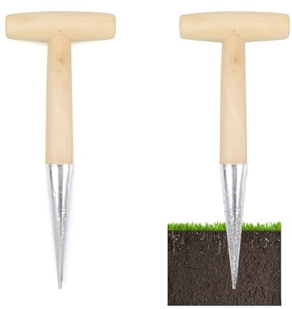 PARFCO 2 Pièces Semoir Manuel pour Bulbes, Plantoir à Bulbes avec échelle 29 cm, Outil pour Plantation Bulbes avec Poignée en T, Planteur Bulbes Fleurs pour Semer, Transplanter et Fertiliser