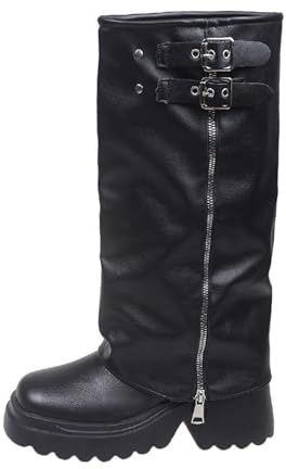 Botte Femmes Talon Haut Sexy Bottes Cavalières Femme Cuir Classiques Cuissarde Bout Pointu Botte Montantes Hipster Club Fête Escarpins Haute Bottes au-dessus du Genou Boots Western Élégants Fille