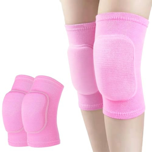 COYUN 1 Par Rodilleras Protectoras, Rodilleras Voleibol, Rodillera Trabajo, Rodilleras Suaves Unisex, Rodilleras Elásticas Antideslizantes para Danza, fútbol, ​​Voleibol, Baloncesto, Yoga, Rosa