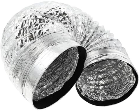 Ciieeo Conducto Aislamiento Térmico Telescópico de Papel de Aluminio Flexible Diseño de Doble Extremo y Prevención de Incendios para Ventilación en Grow Rooms y Calefacción
