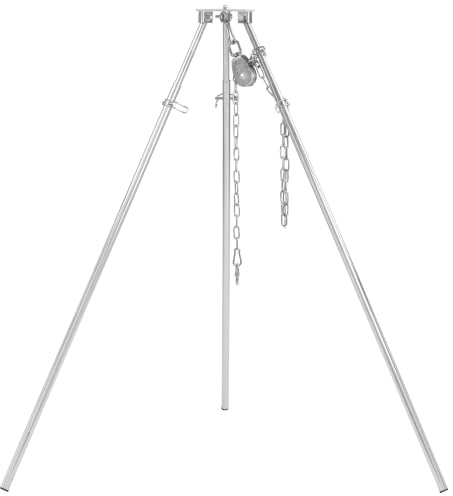 BBQ-Toro Barbacoa giratoria con bolsa de transporte, hierro galvanizado, altura regulable 119 – 184 cm, trípode para brasero, parrilla giratoria sin brasero, barbacoa de jardín, giratoria, parrilla de