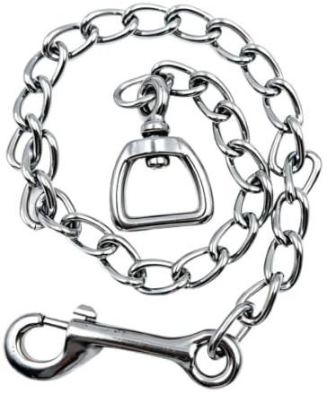 Wenoup Equine Horse with Fast Connect Bolt Snap Studding Chain for Daily Halter Bridle Attachment Suitable for Stable Pasture