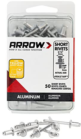 Arrow ARSA3/16IP Rivets, Silver, 1/8 Inch (3 mm)