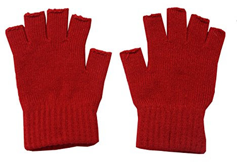 KarnevalsTeufel Accessoire Halbhandschuhe rot Strickhandschuhe