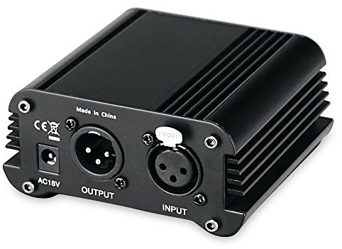Pronomic PP-10 Phantomspeiseadapter (für 1 Kondensatormikrofon, platzsparend, robust, inkl. Netzteil) schwarz