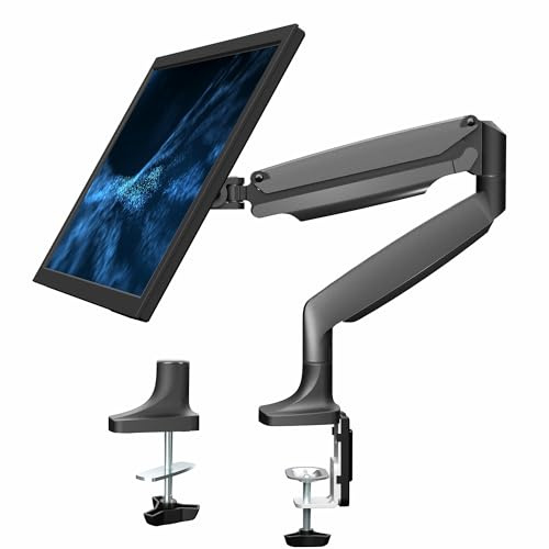 VIVO Premium Aluminum Height Adjustable Single Monitor Articulating Desk Mount Stand with Pneumatic Arm, Fits up to 32 inch Screen, STAND-V001Q