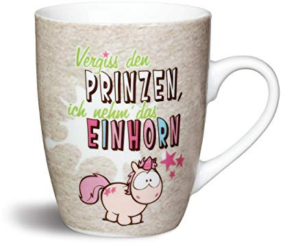 Nici 40012 Fancy Mugs Tasse Vergiss den Prinzen, Ich Nehm´Das Einhorn, Porzellan, Pink, 10.5 x 12 x 8.5 cm